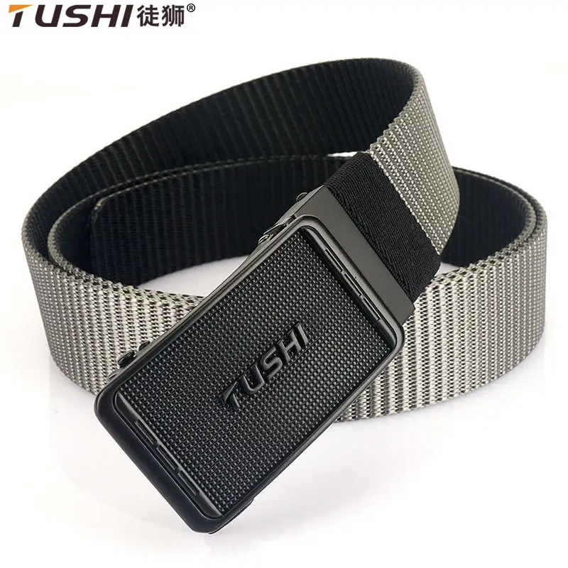 Men's Tactical Belt with Automatic Buckle & Nylon Canvas