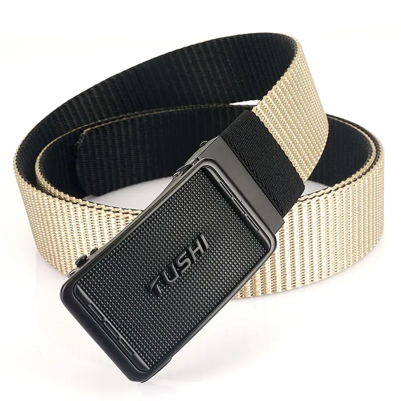Men's Tactical Belt with Automatic Buckle & Nylon Canvas