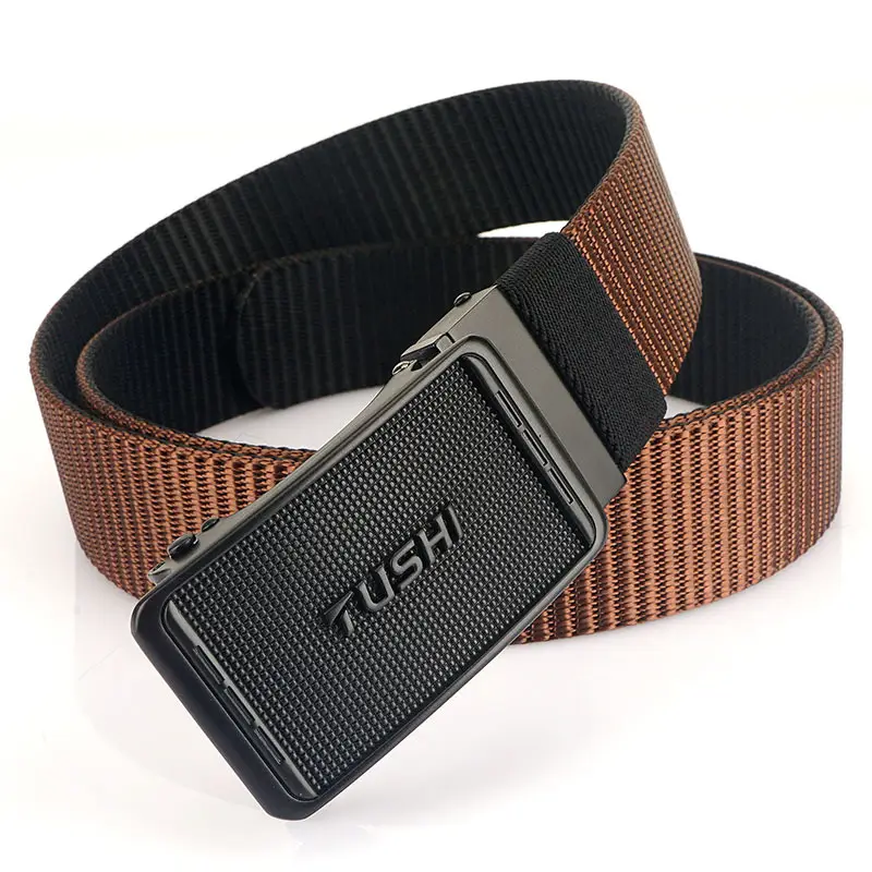 Men's Tactical Belt with Automatic Buckle & Nylon Canvas