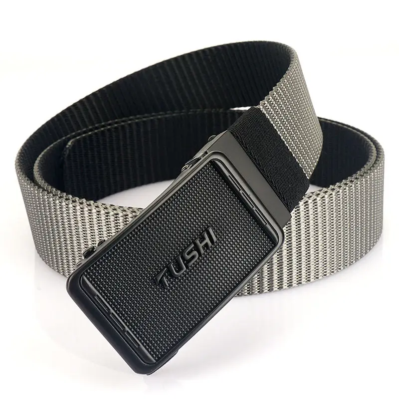 Men's Tactical Belt with Automatic Buckle & Nylon Canvas