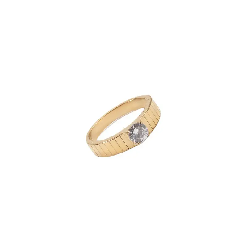 Titanium Gold Plated Women's Diamond Ring - Image 5