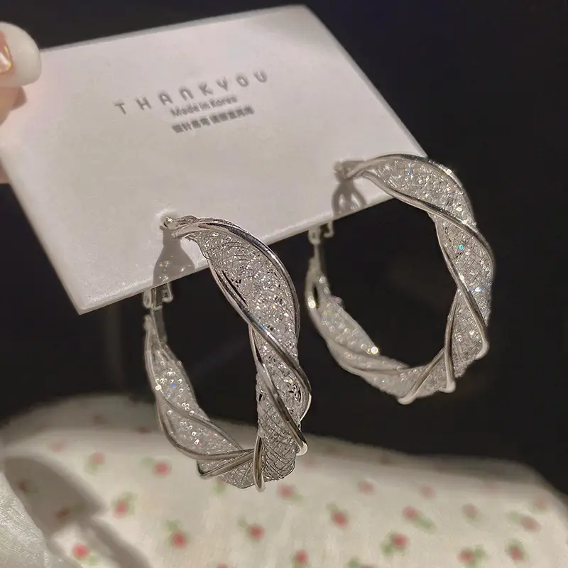 Twisted Hollow Earrings for Women Gold Silver 2024 - Image 2