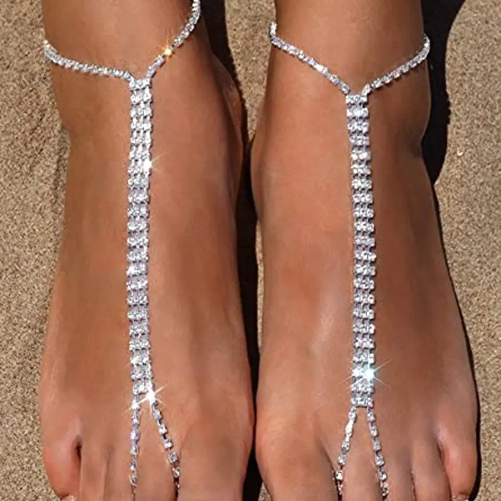 Gold Diamond Anklet for Women - 1 Pair European Style