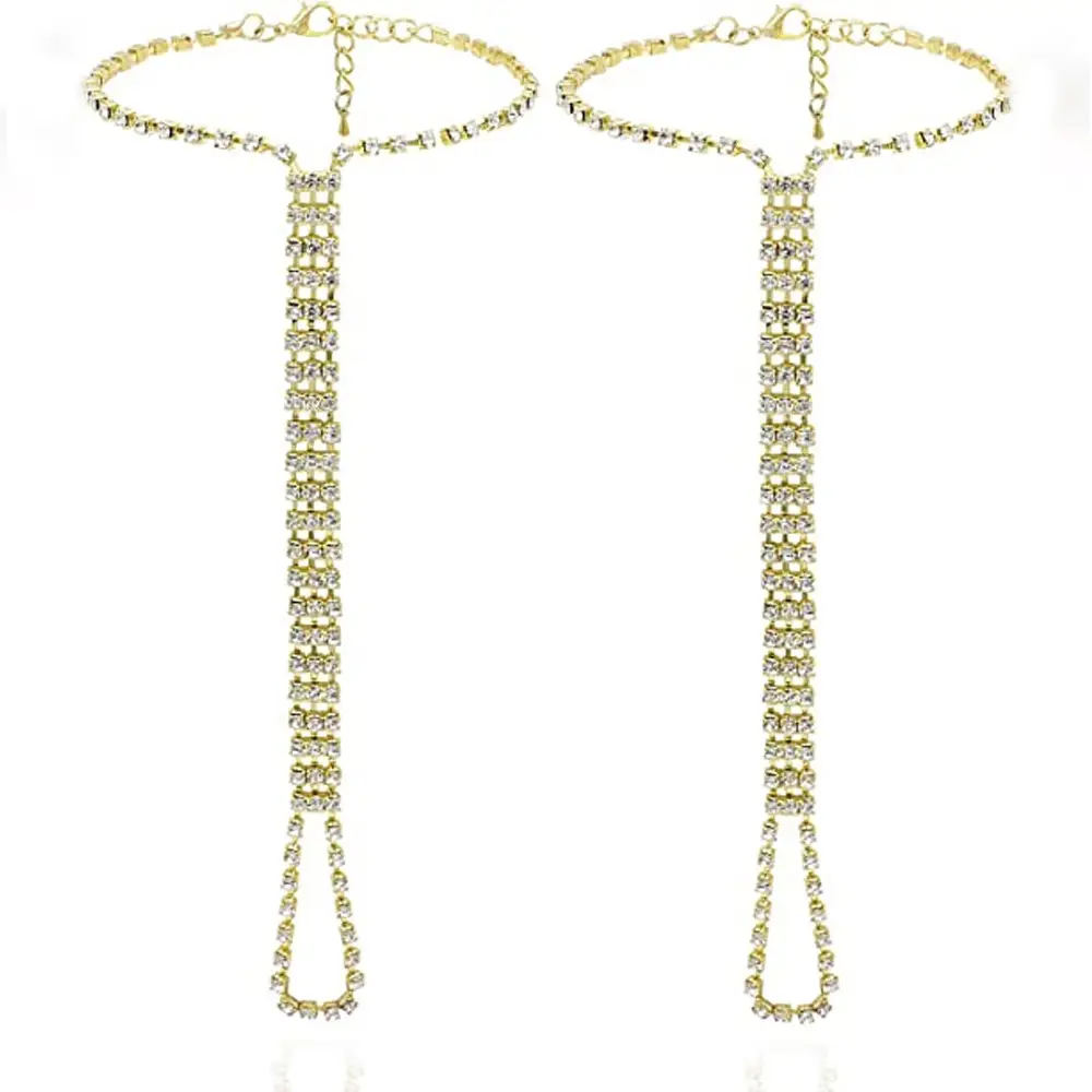 Gold Diamond Anklet for Women - 1 Pair European Style