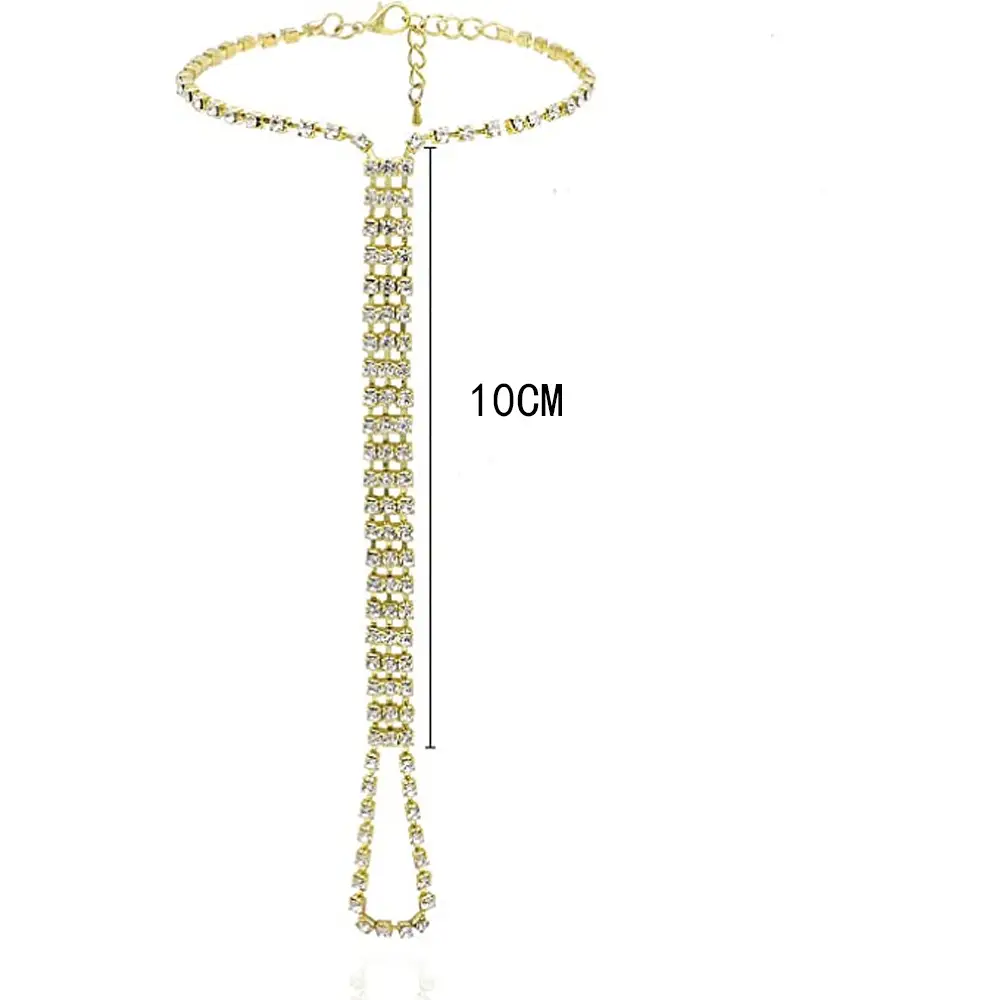 Gold Diamond Anklet for Women - 1 Pair European Style