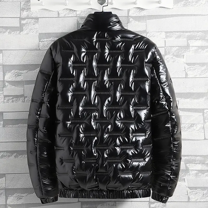 Men's 2022 Winter Padded Jacket with Logo Stand Collar - Image 4