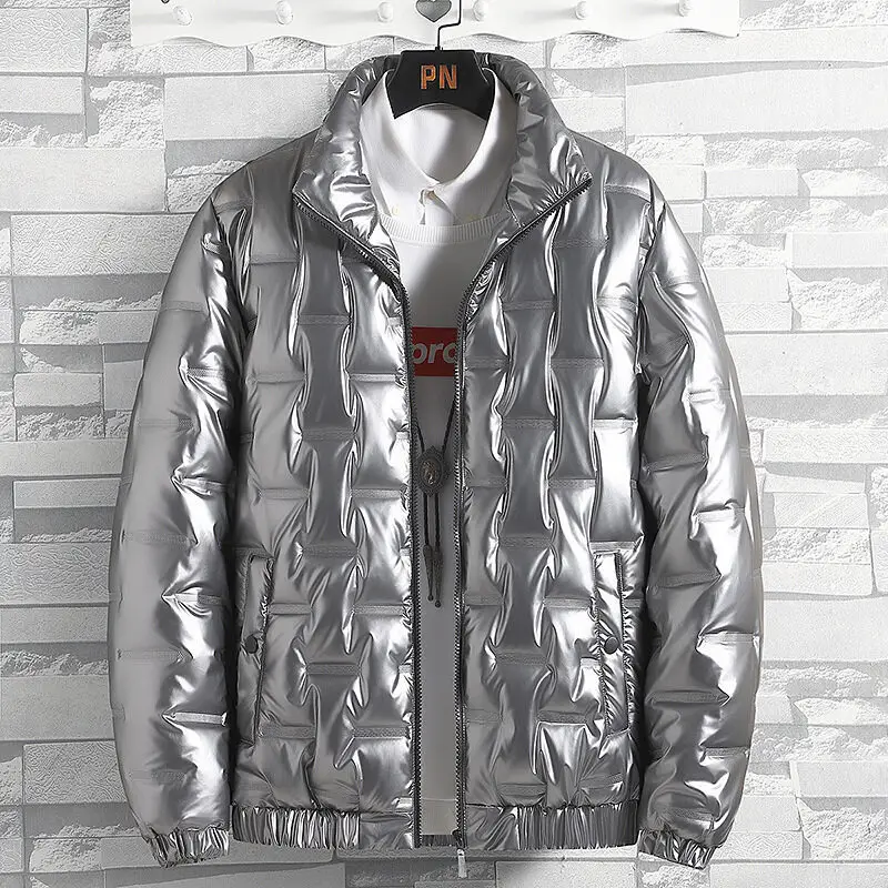 Men's 2022 Winter Padded Jacket with Logo Stand Collar - Image 5