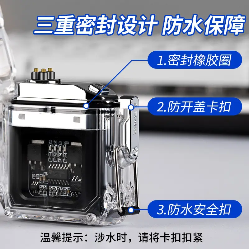 Waterproof Factory Transparent Shell Pulse Lighter Outdoor Windproof - Image 28