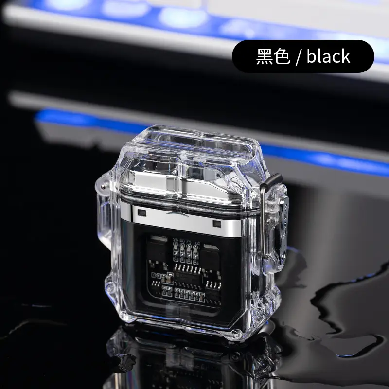 Waterproof Factory Transparent Shell Pulse Lighter Outdoor Windproof - Image 2