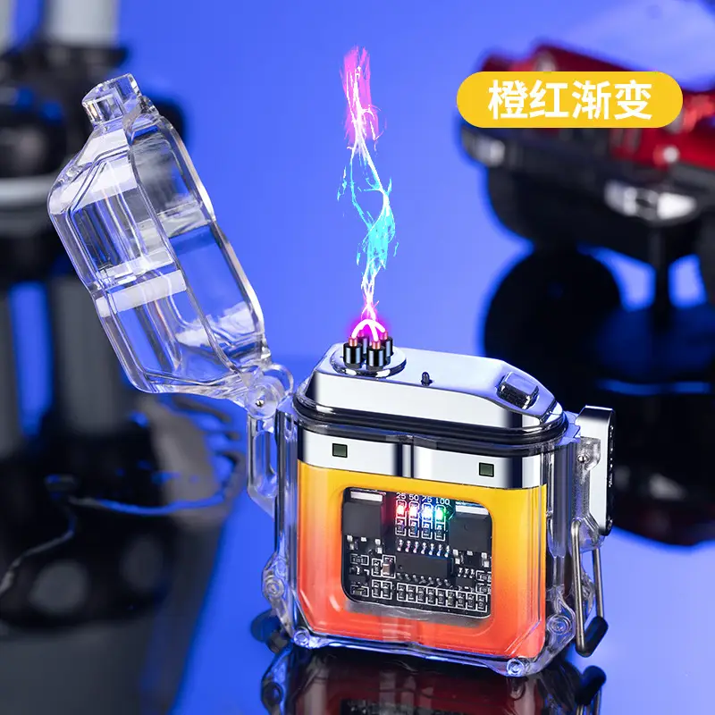 Waterproof Factory Transparent Shell Pulse Lighter Outdoor Windproof - Image 5