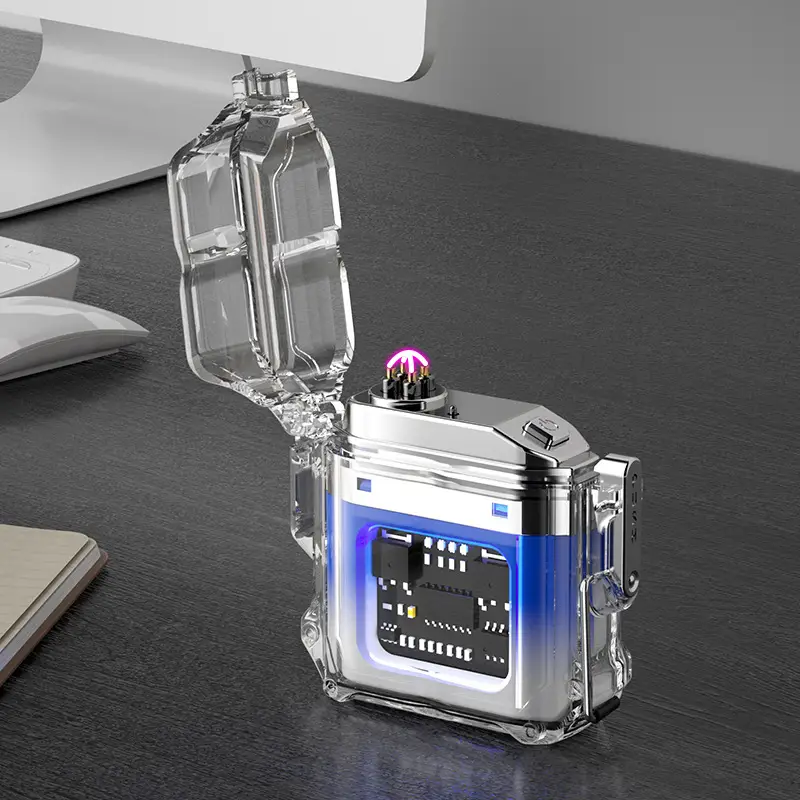 Waterproof Factory Transparent Shell Pulse Lighter Outdoor Windproof - Image 8