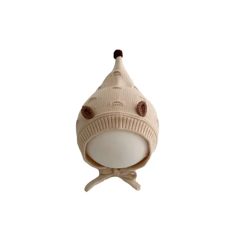 White Lace-Up Baby Hat for Newborns - Image 12