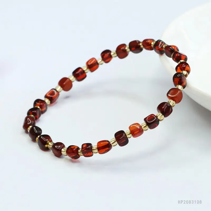 Guan Yu Natural Blood Amber Bracelet Water Purifying Amber Jewelry
