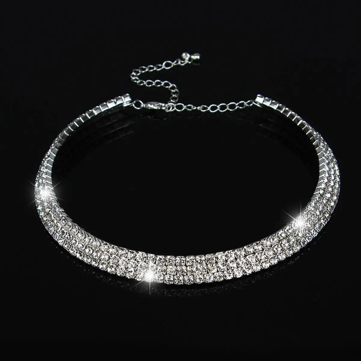 Luxury Wedding Party Necklace with Crystal Diamonds - Image 12
