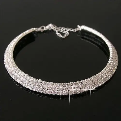 Luxury Wedding Party Necklace with Crystal Diamonds - Image 6