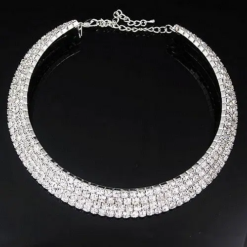 Luxury Wedding Party Necklace with Crystal Diamonds - Image 8