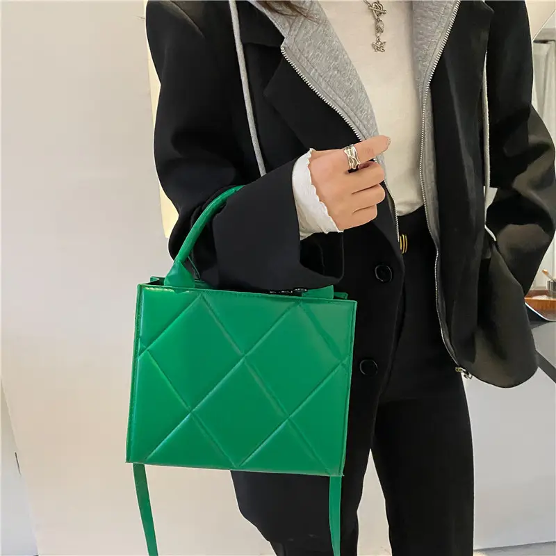 White Quilted Shoulder Crossbody Tote Bag for Women