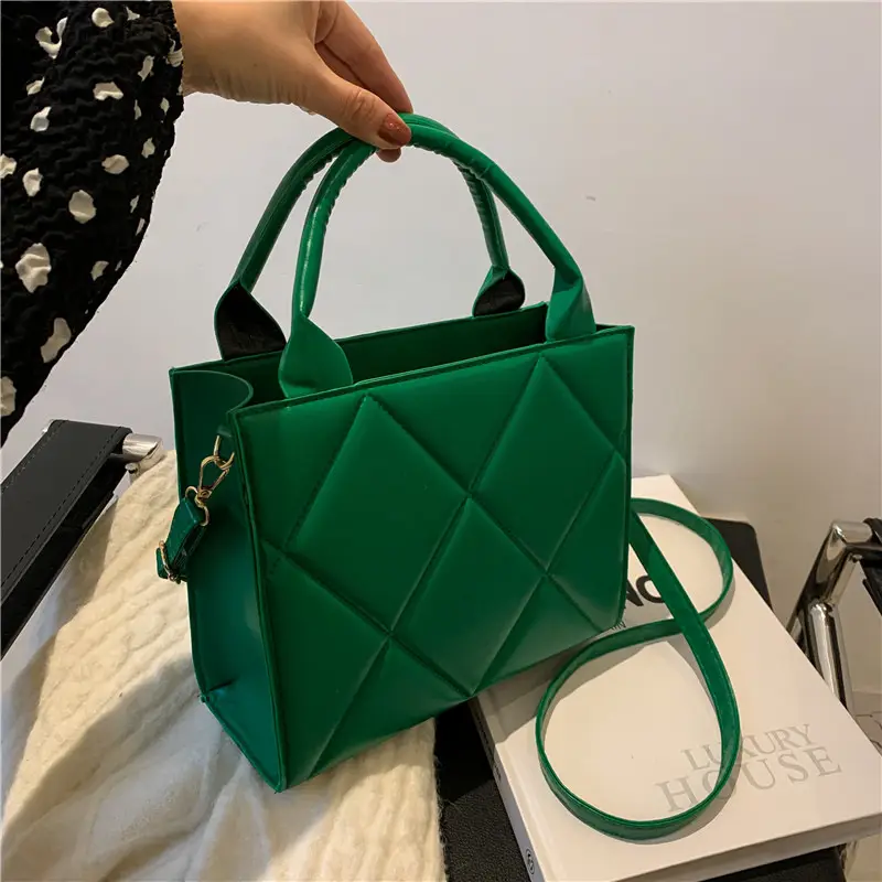 White Quilted Shoulder Crossbody Tote Bag for Women