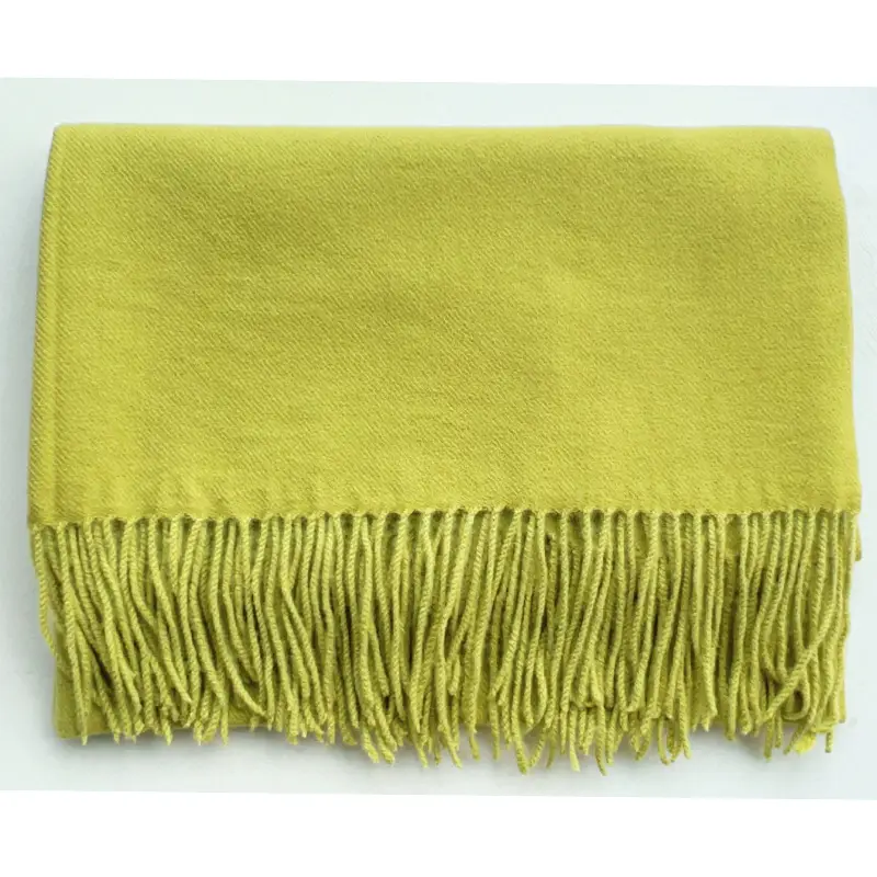 Women's Cashmere Hand Scarf Solid Brown Tassel Shawl - Image 42