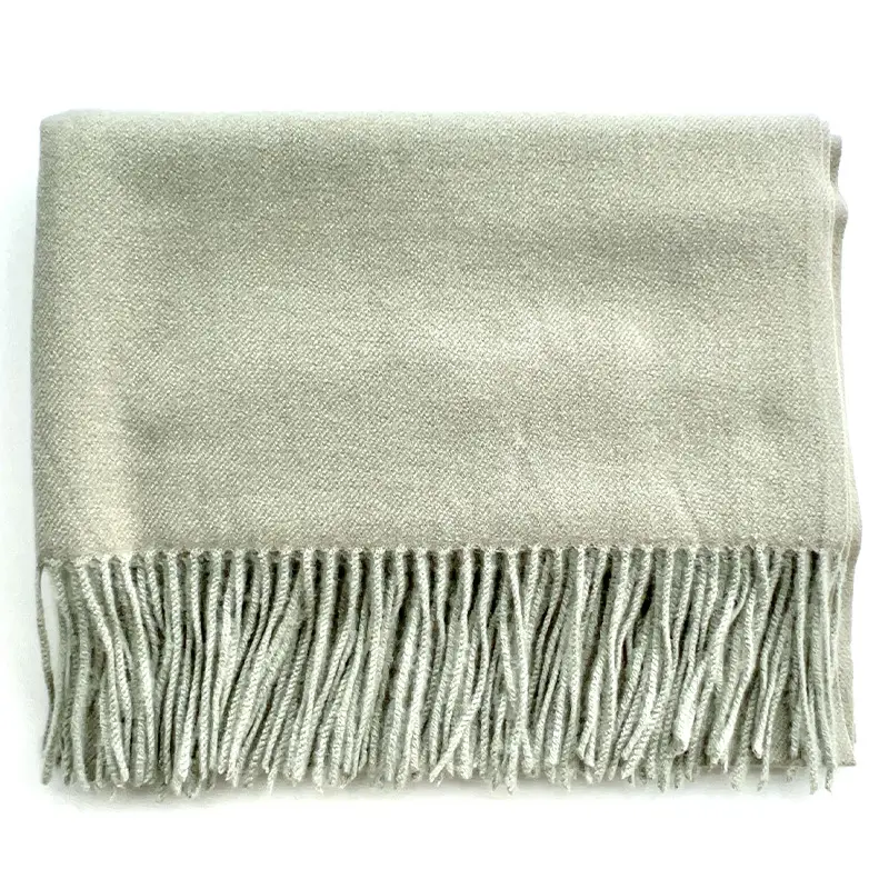 Women's Cashmere Hand Scarf Solid Brown Tassel Shawl - Image 45