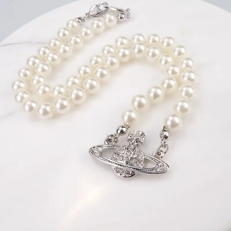 Saturn Pearl Necklace Clavicle Chain NANA Punk - Image 16