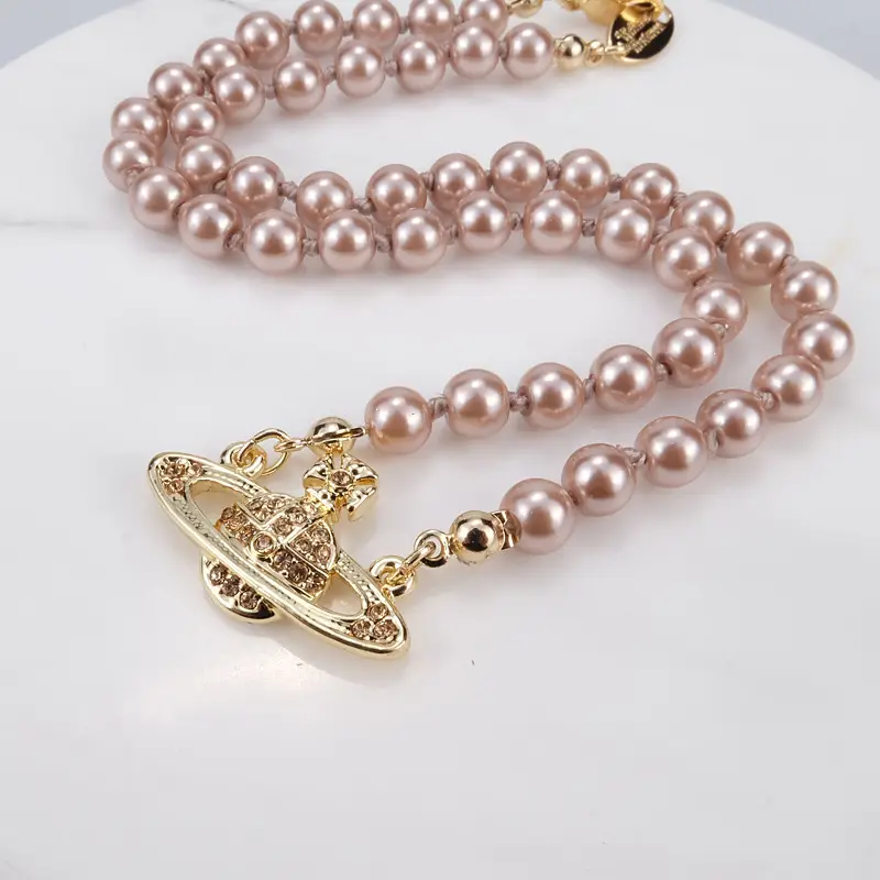 Saturn Pearl Necklace Clavicle Chain NANA Punk - Image 17