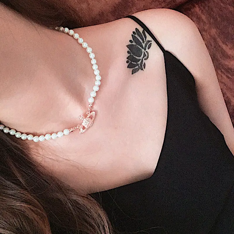 Saturn Pearl Necklace Clavicle Chain NANA Punk - Image 19