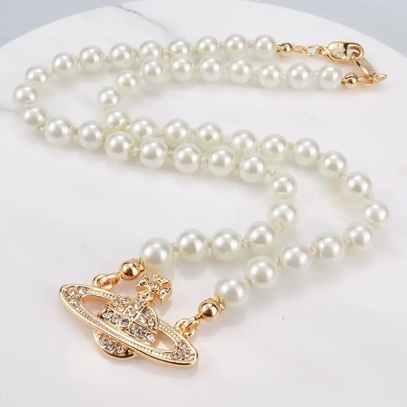 Saturn Pearl Necklace Clavicle Chain NANA Punk — feature 21