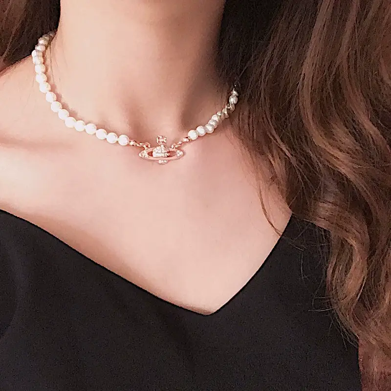 Saturn Pearl Necklace Clavicle Chain NANA Punk — feature 24