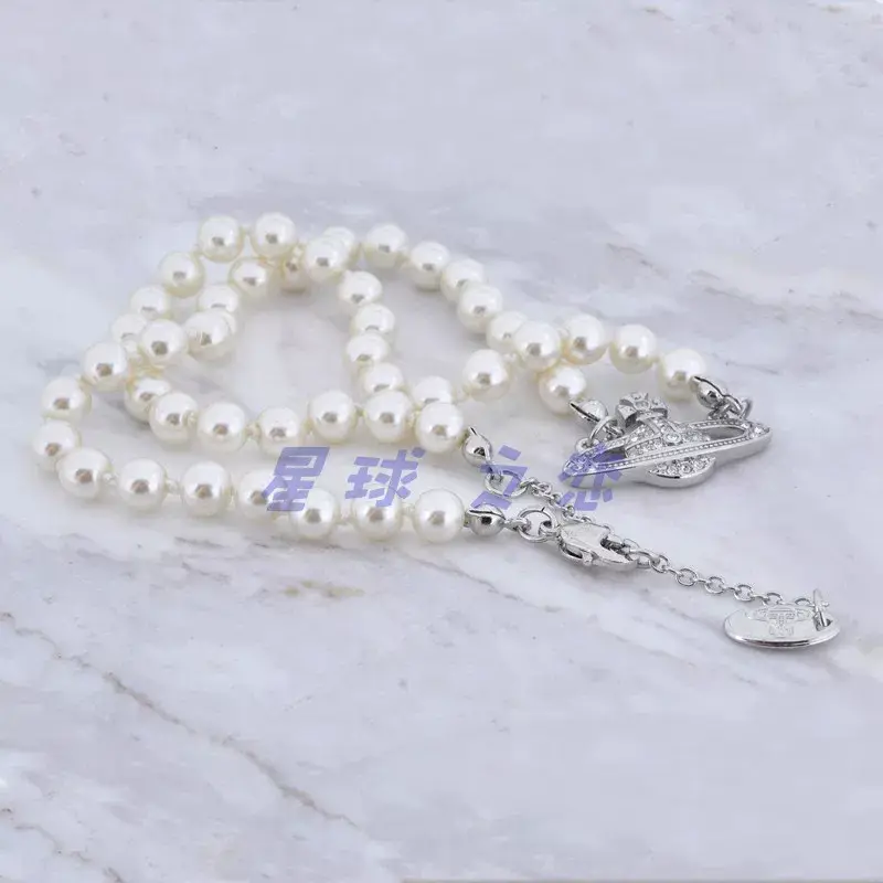 Saturn Pearl Necklace Clavicle Chain NANA Punk — feature 35