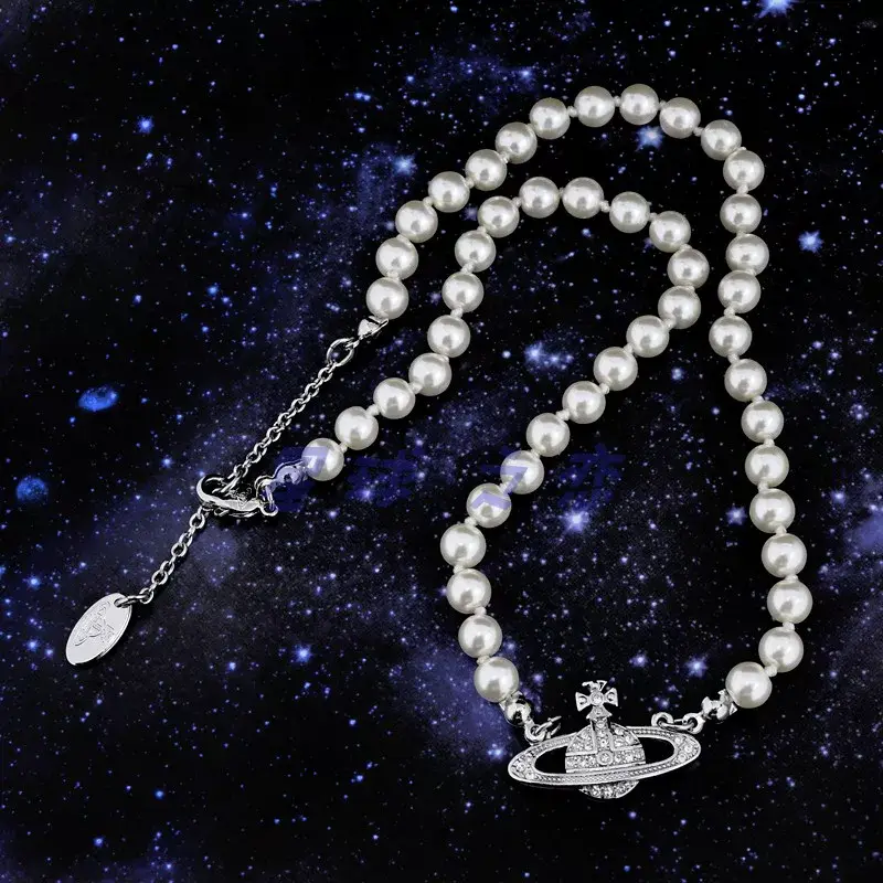Saturn Pearl Necklace Clavicle Chain NANA Punk — feature 36