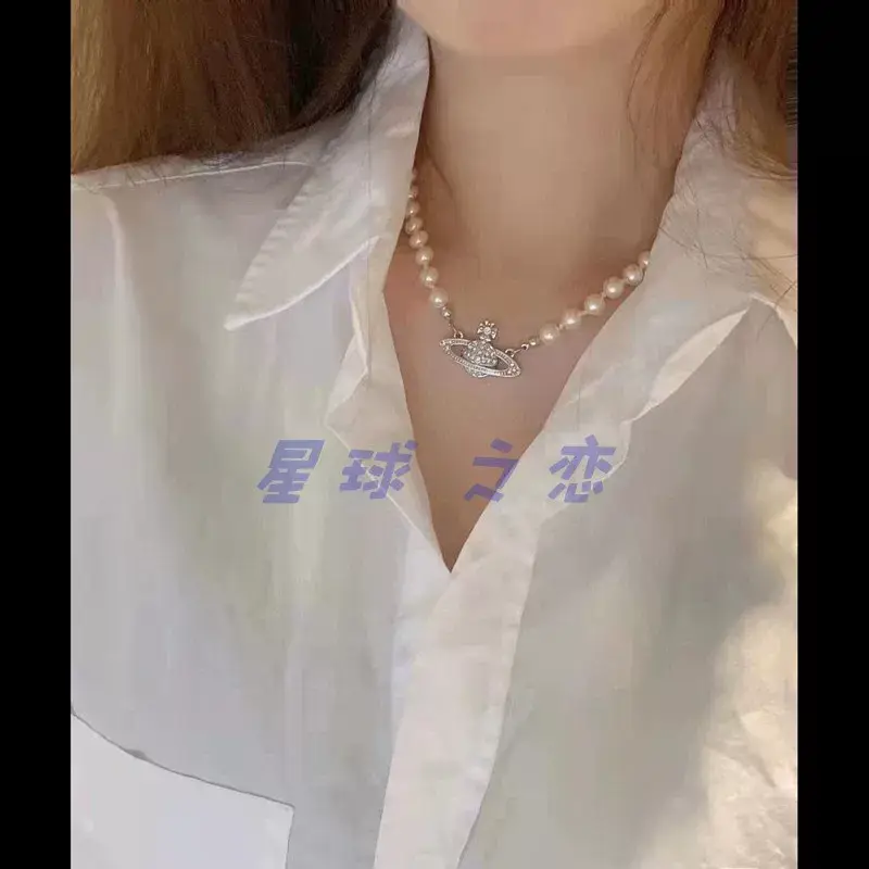 Saturn Pearl Necklace Clavicle Chain NANA Punk — feature 37