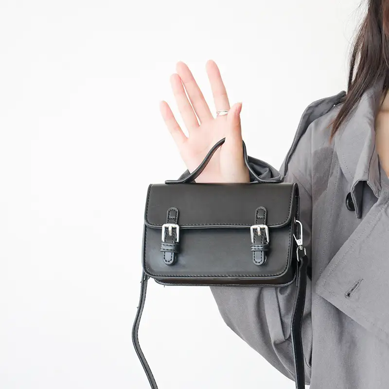Men's Black Crossbody Bag Small Square 2024