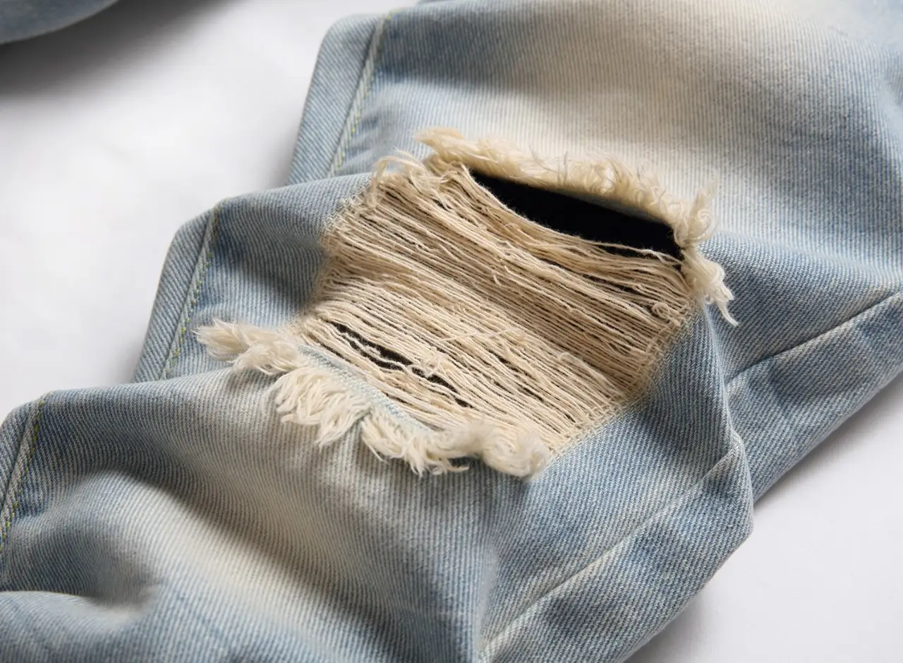 European American Boys Light Blue Ripped Straight Jeans — feature 8