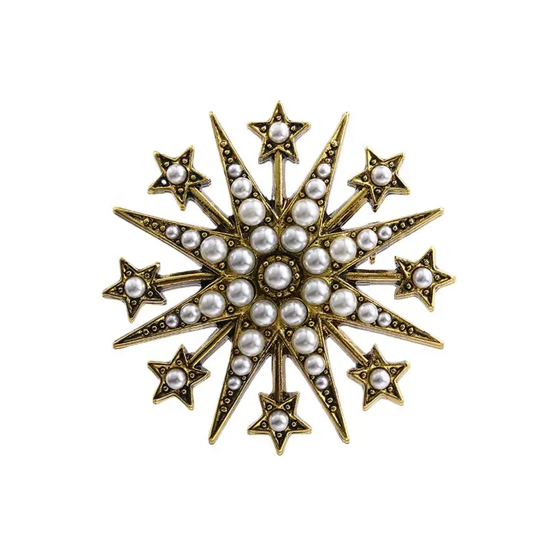 Black Star Pearl Brooch for Men - Image 6