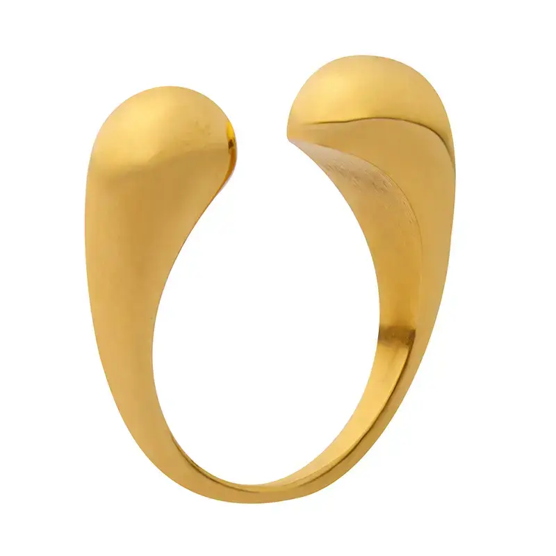 18K Gold Plated Geometric Ring for Women - Image 7