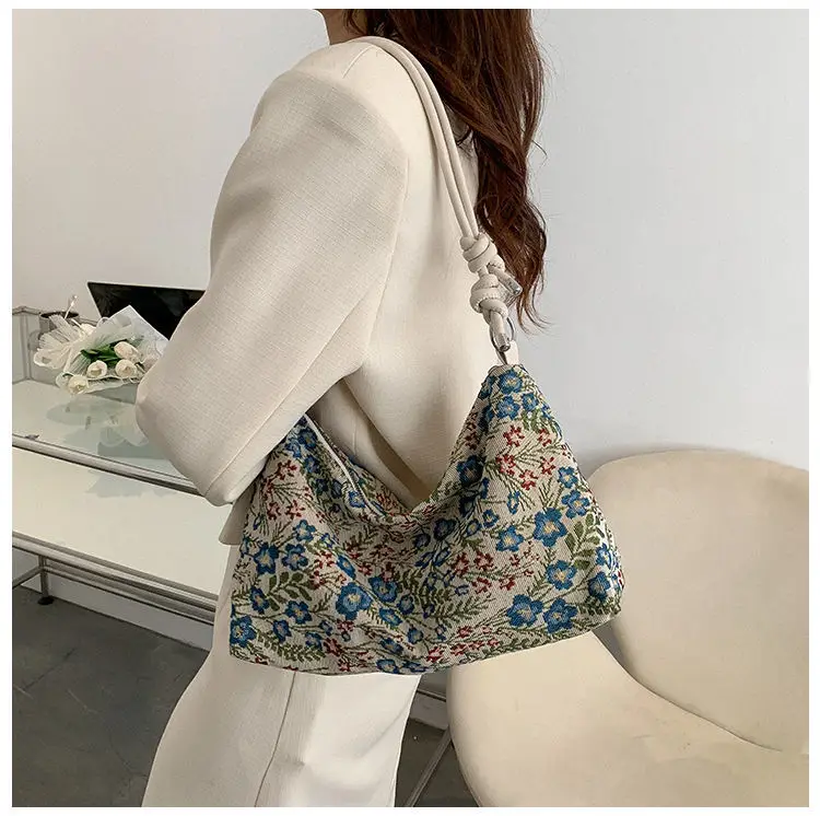 Retro Ethnic Women's Shoulder Satchel Bag with White Strap — feature 12
