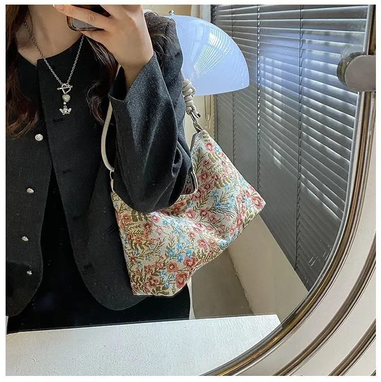 Retro Ethnic Women's Shoulder Satchel Bag with White Strap — feature 13