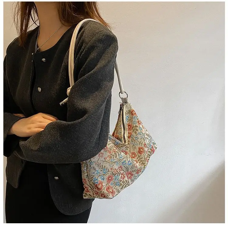 Retro Ethnic Women's Shoulder Satchel Bag with White Strap — feature 16