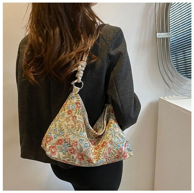 Retro Ethnic Women's Shoulder Satchel Bag with White Strap — feature 17