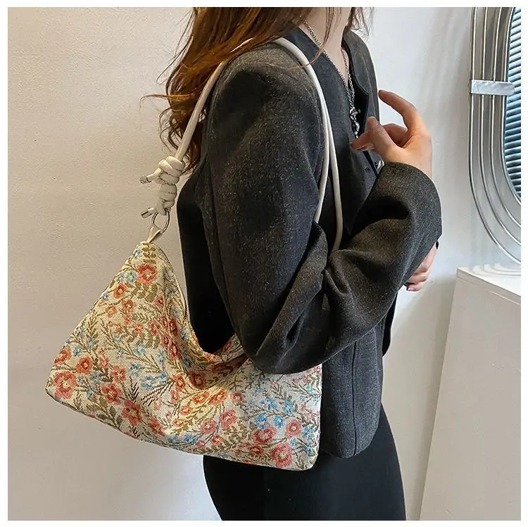 Retro Ethnic Women's Shoulder Satchel Bag with White Strap — feature 18