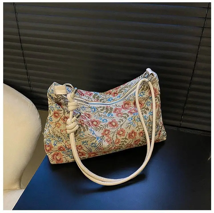 Retro Ethnic Women's Shoulder Satchel Bag with White Strap — feature 29