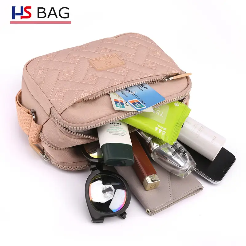 New Women's Shoulder Small Square Bag Korean Oxford Cloth Embroidered Crossbody Bag