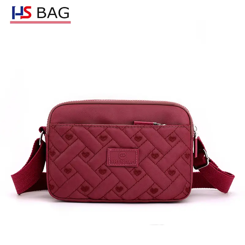 New Women's Shoulder Small Square Bag Korean Oxford Cloth Embroidered Crossbody Bag
