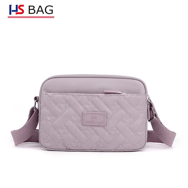 New Women's Shoulder Small Square Bag Korean Oxford Cloth Embroidered Crossbody Bag