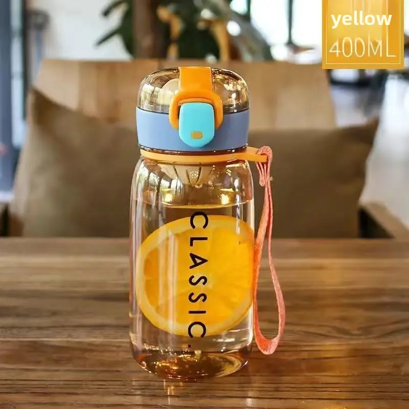 Yellow Classic 400ml Portable Water Bottle - Image 2