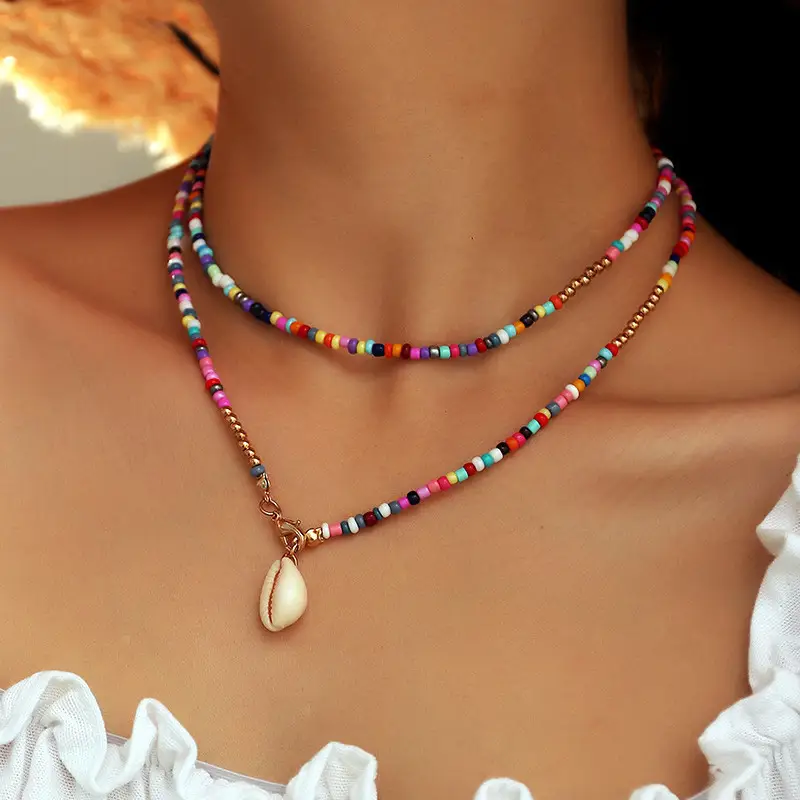 European American Cross-Country Colorful Rice Beads Necklace — feature 3