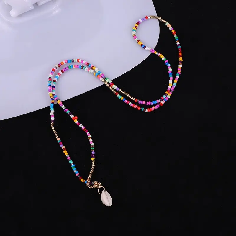 European American Cross-Country Colorful Rice Beads Necklace - Image 4