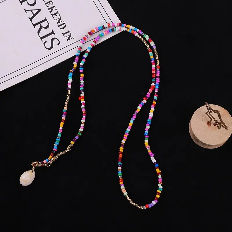 European American Cross-Country Colorful Rice Beads Necklace - Image 5