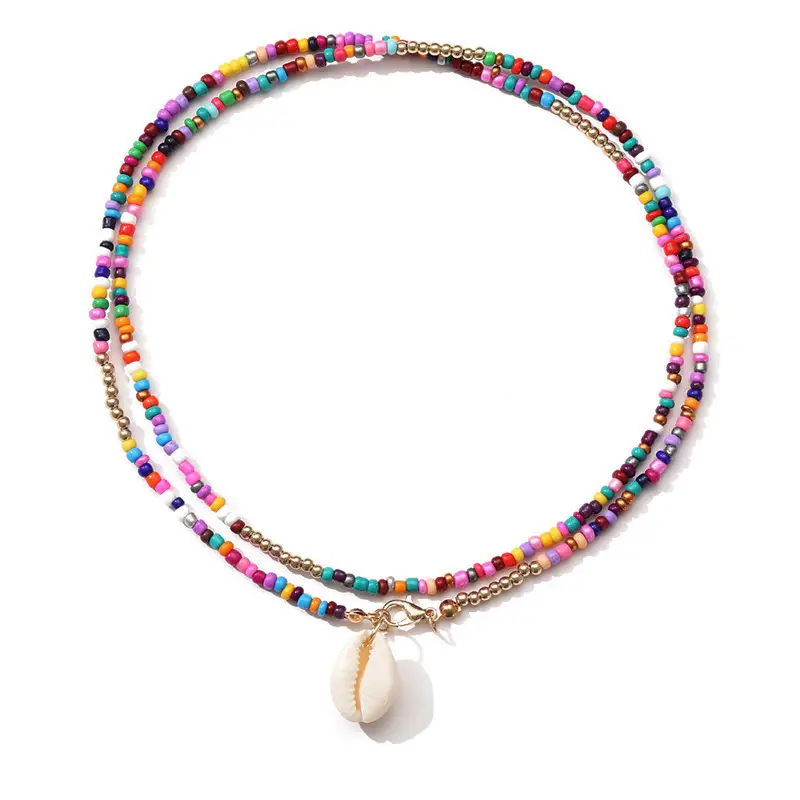 European American Cross-Country Colorful Rice Beads Necklace — feature 8